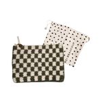 Clare V Woven Flat Clutch Tabs Crochet Olive Cream Bag Green Photo 2