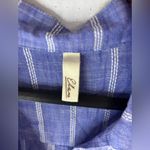 Elan  M Casual Blue Striped Loose Fit Blouse Top Photo 5