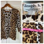Joseph A  Qu'est-Ce Que Animal Print Stretch Top 3/4 Sleeves Office Comfort Date Photo 1