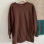 Zenana Outfitters Brown Sweatshirt Dress  Photo 0