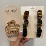 Kitsch Gold Metal Claw Clip & Riviera Multicolor Tortoise Shell Clip Bundle Photo 0