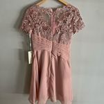 Blush Lace Appliqué Short Formal Dress Size 4 Bridesmaid Cocktail Party Gown Pink Photo 4