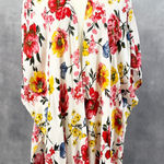 LIFE Womens Kimono Coverup Medium Floral Boho Festival Beach White Lotus Resort Photo 0