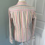 Joules Women’s Pastel Colorful Striped Button Down Shirt Size 6 Pink Photo 3