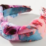 Anthropologie  Katchel Sunset Pink Tie Dye Knotted Headband New With Tags Photo 0