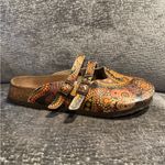 Women's Birkis By Birkenstock Paisley Clogs With Double Strap. Orange Size 7 Photo 2