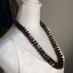 Handcrafted Boho Chunky Statement Graduated Amber Bead Strand Necklace Brown Photo 3