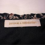 Pookie & Sebastian  Black Floral Cropped Top Long Sleeve Zip Back Size Small Photo 1