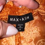 Max + Ash‎ Dress Size M Orange Paisley Print Long Sleeve Mini Keyhole Casual Size M Photo 5