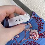 A.L.C. NWT  Behati Dress Pleated Long Sleeve Cocktail Asymmetric Blue/Red Multi 6 Photo 9