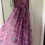 NWT Lulus women’s maxi organza dress gown. Size medium Purple Photo 2