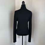 Strenesse Gabriele Strehle Black Ribbed Knit Zip Sweater Women's Italy Medium Gray Photo 2