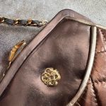 American Vintage Quilted Gold Leather Crossbody Purse Photo 2