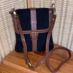 Coldwater Creek  Womens Corduroy Purse Satchel Black Crossbody Adjustable Strap Photo 0