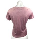 Garage Pink Velour Velvet Short Sleeve Stretch Pullover T Shirt Top Tee Size M Photo 1