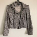 Market & Spruce  Heather Grey Elissa French Terry Moto Jacket. Size Medium Photo 0