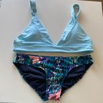 Baby blue and underwater printed bikini two piece swimsuit bathing suit Size M Photo 0