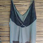 Bar III  XL Muted Olive Black Lace Camisole Plus Photo 3