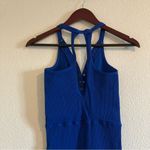 Free People NWOT Happiness Runs Ribbed Henley Onsie in Royal Blue Size M / L Photo 5