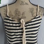 L8ter Nautical Style Striped Tie Front Tank Top Photo 1