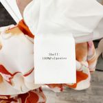 [Vafadress] Orange Abstract Floral Print Smocked Tiered Midi Dress NWT Sz Medium Photo 11