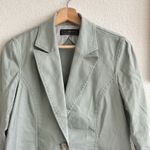 Peruvian Connection  90s sage green Linen cotton spring Blazer jacket Size 4 Photo 3