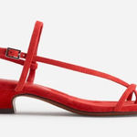 Madewell The Maycie Asymmetric T-Strap Sandal Bandana Red Suede Size 8 Photo 0