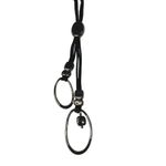 Long Black Cord Necklace Women’s Fashion Pendant Jewelry 19" Statement Lariat Photo 1