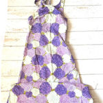 Women’s S/M Purple Floral Halter Top Maxi Dress Side Zipper Size Small Handmade Photo 0