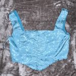 Princess Polly Light Blue Brocade Tank Top Photo 0