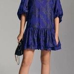 Monique Lhuillier  Azurite Long-Sleeve Tie-Back Short Dress Size 4 NWT Photo 0