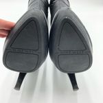 Nine West Black Leather Heeled Boots with Gold Hardware Size 10 Photo 4