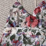 Floral Maxi Dress with Rope Straps and tie in the back; size medium Pink Photo 1