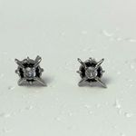 925 Silver Plated CZ Star Stud Earrings for Men Women,Unisex Earrings Photo 0