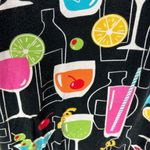 Nick & Nora Sleepwear Dress XL Black Colorful Cocktails Sleeveless Nightgown Photo 8