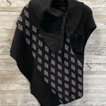 Anthropologie Moth Womens S Wool Shrug Sweater Wrap Cowl‎ Cropped Black Zipper Photo 0
