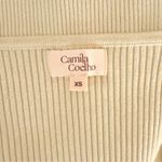 Camila Coelho Tate V-Neck Cutout Ribbed Pullover Sweater Ivory Cream XS Photo 8