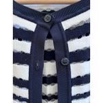 Ann Taylor Blue White Viscose Blend Eyelet Cardigan Size XL Office Nautical Photo 4