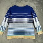 Talbots Shirt Women Large Blue White Stripe Sweatshirt Casual Neutral Athleisure Photo 2