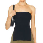 AEXAE Technical Knit Bandeau Tube Top in Black Small New Womens Strapless Tank Photo 0