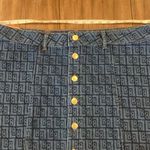 Wrangler X LEON BRIDGES LASER monogram button blue denim mini SKIRT XL NWT Photo 2