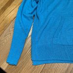 CAbi Blue V Neck Long Sleeve Hoodie Pocket Sweater Womens Size Medium Cozy Warm Photo 2