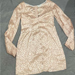 Micas Medium Dusty Pink Leopard Dress Shiny Silky New Photo 0