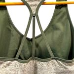 PINK - Victoria's Secret PINK Sport Victoria Secret Heather Gray and Green Strappy Sports Bra, Sz Medium Photo 4