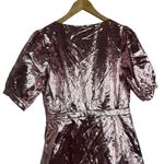 Love Shack Fancy  Pink Metallic Gabriella Lame Puff Sleeve Bow Mini Dress Size L Photo 6