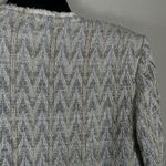 IRO NEW  Silver Metallic Cream Blazer Jacket Cotton Linen Blend Womens 42 Holiday Photo 4