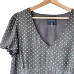 Modcloth  1X Plus Bordeaux Afterglow Grey Clip Dot V-Neck Midi Dress no belt Photo 7