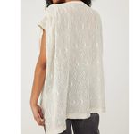 Free People  Cream Show Off Tee Tie-Front Crochet Reversible Slouchy Dolman Tee Photo 7