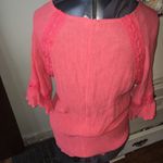 Chico's Chico’s 3 coral crepe bell sleeve coral blouse Photo 1