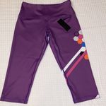 NEW! $78 SCOUT DESIGNS Geometric Hexagonal Capri Crop Leggings S Purple Photo 0